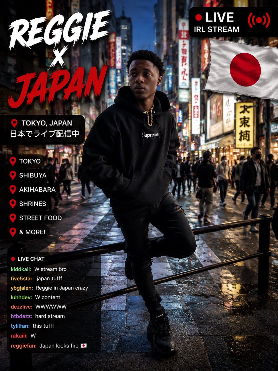Trendsette30515's tweet photo. REGGIE X IRL STREAM LIVE TOMORROW 

Exploring the city, late night adventures &amp; nonstop content 🏮 https://t.co/Bix7MxyWT2