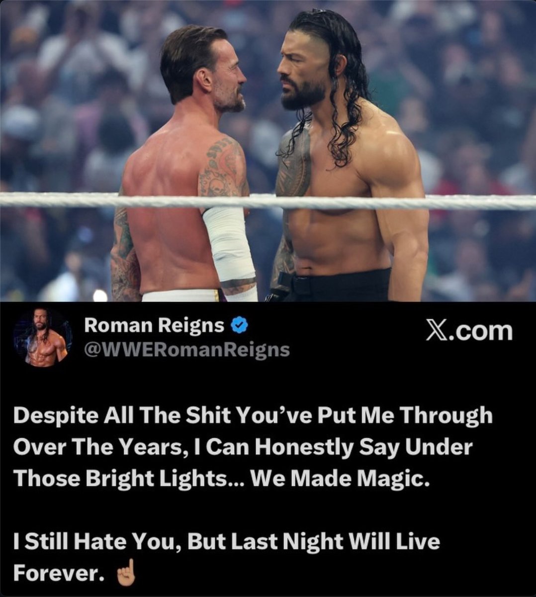 Punker_Stan's tweet photo. @SignAcrossChest Even Roman gave Punk his flowers 😂😭 https://t.co/lPxn59jw5M