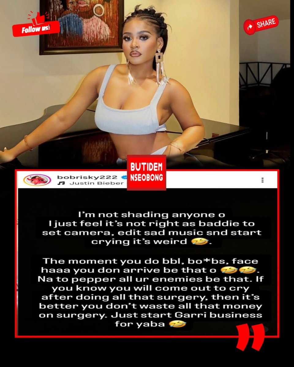 Butidemofficial's tweet photo. Bobrisky shades Phyna after she shared a video of herself crying on IG https://t.co/najArhXdRO