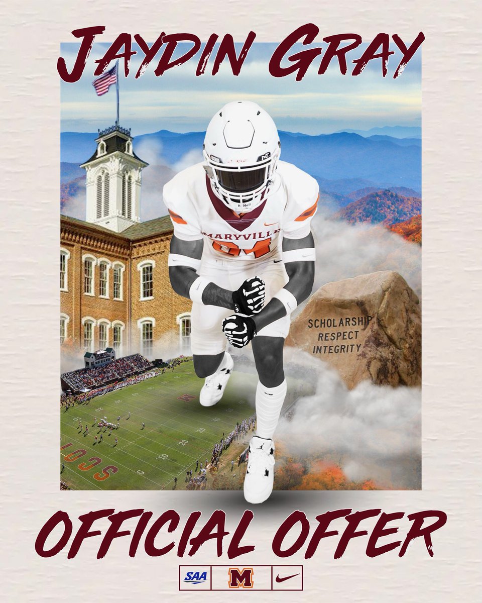 JaydinGray27's tweet photo. After a great camp, I am blessed to receive my first offer from Maryville College!! #AGTG 
@coachmilan3 @QBCoachFox @cbrownrun11 @david_barger03 @clarklockerby6 @CSmithScout @OndeckTnFb https://t.co/93a1lh54gU