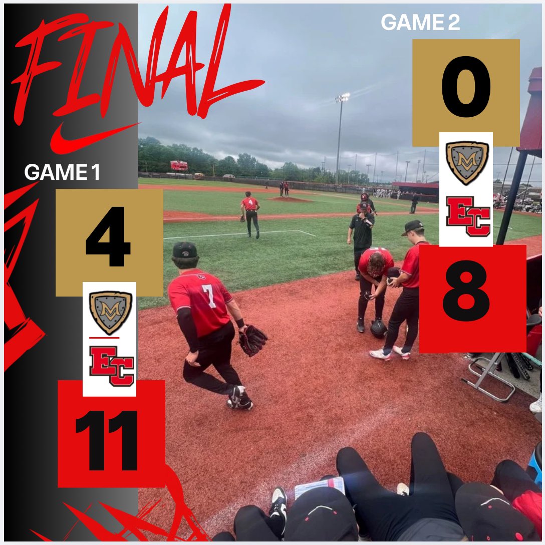 ECTrojanSports's tweet photo. The @EC_TrojansBSBL team with the regular season finale doubleheader sweep!

Sectional next Friday night.  Trojans finish the regular season with an impressive (20-6) record. https://t.co/eraE5YlSIQ