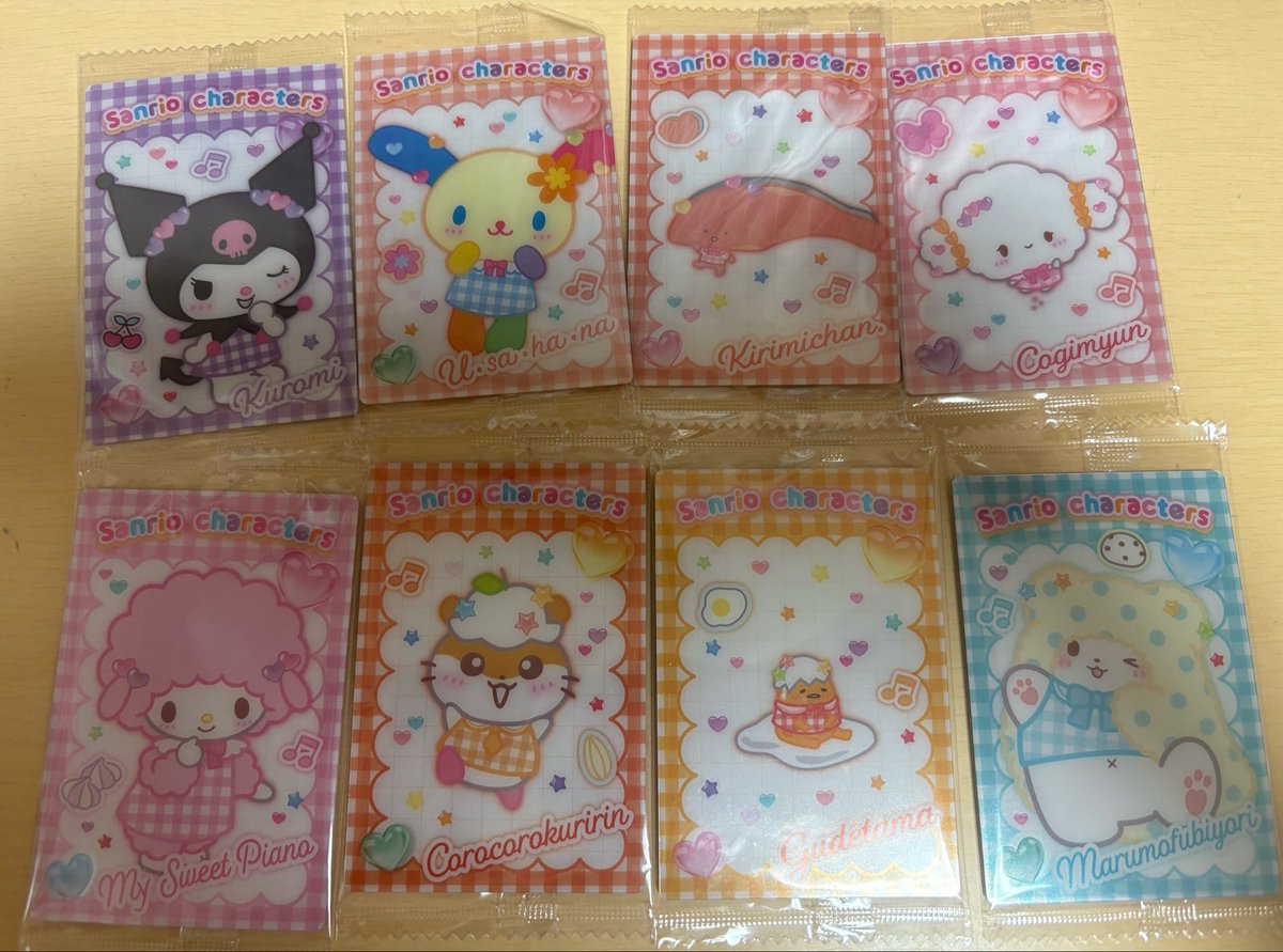 riri_kitty01's tweet photo. 譲　写真のもの(クロミ、ウサハナ、KIRIMIちゃん、こぎみゅん、ピアノちゃん、コロコロクリリン、ぐでたま、まるもふびより)

求　今弾キティ

大阪手渡し希望です！
よろしくお願いします🎶
#サンリオ　#サンリオウエハース
#サンリオウエハースカード https://t.co/13jOpP1kDy