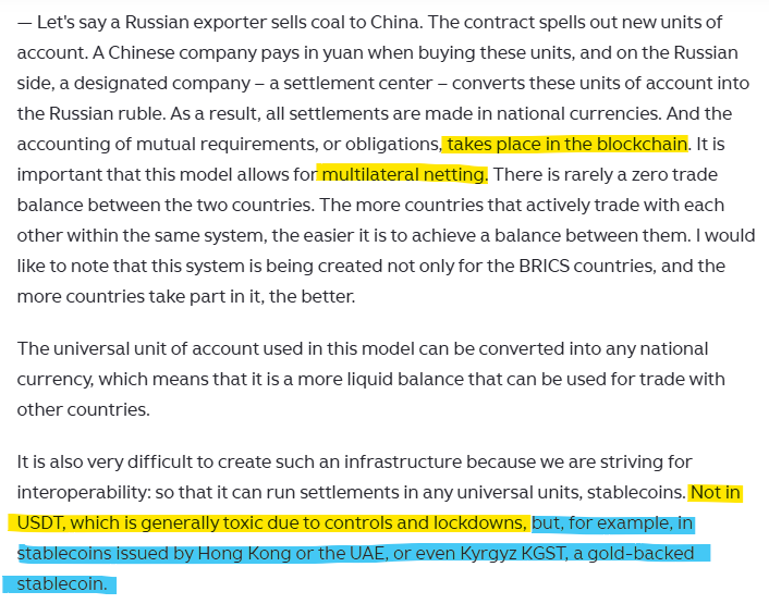 wideopentruth's tweet photo. Hmmm. Sounds like $VELO all the way to the bank.

Remember, HK announced the launch of a gold settlement center BY JULY.

Andrey Mikhailishin, BRICSPay CEO had an interview earlier this month detailing the details to implementing BRICSPay at consumer level (B2C) as well as B2B level.

He expects B2C to roll out by the end of this month of May 2026.

Just take a look at what he is talking about.

A settlement center, call it a settlement hub.
He talks about units of accounts - V stablecoins.
Also mentions multilateral netting.

Remember #VELO's latest PayFi whitepaper? Have a read of the document and you'll see so many more semblances.

https://t.co/o5uS0nRARe