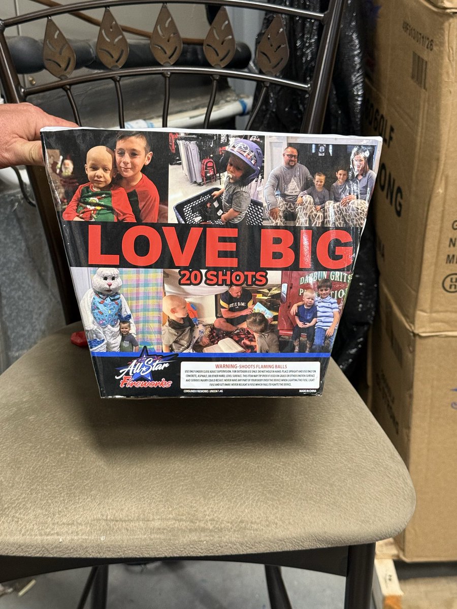 ClStrongFND's tweet photo. Connor Luke has his very own firework now. Stop by All Star Fireworks in Calhoun, GA to pick one up. Each one sold has a percentage donated to the foundation! 🤟 https://t.co/acINFAKBej