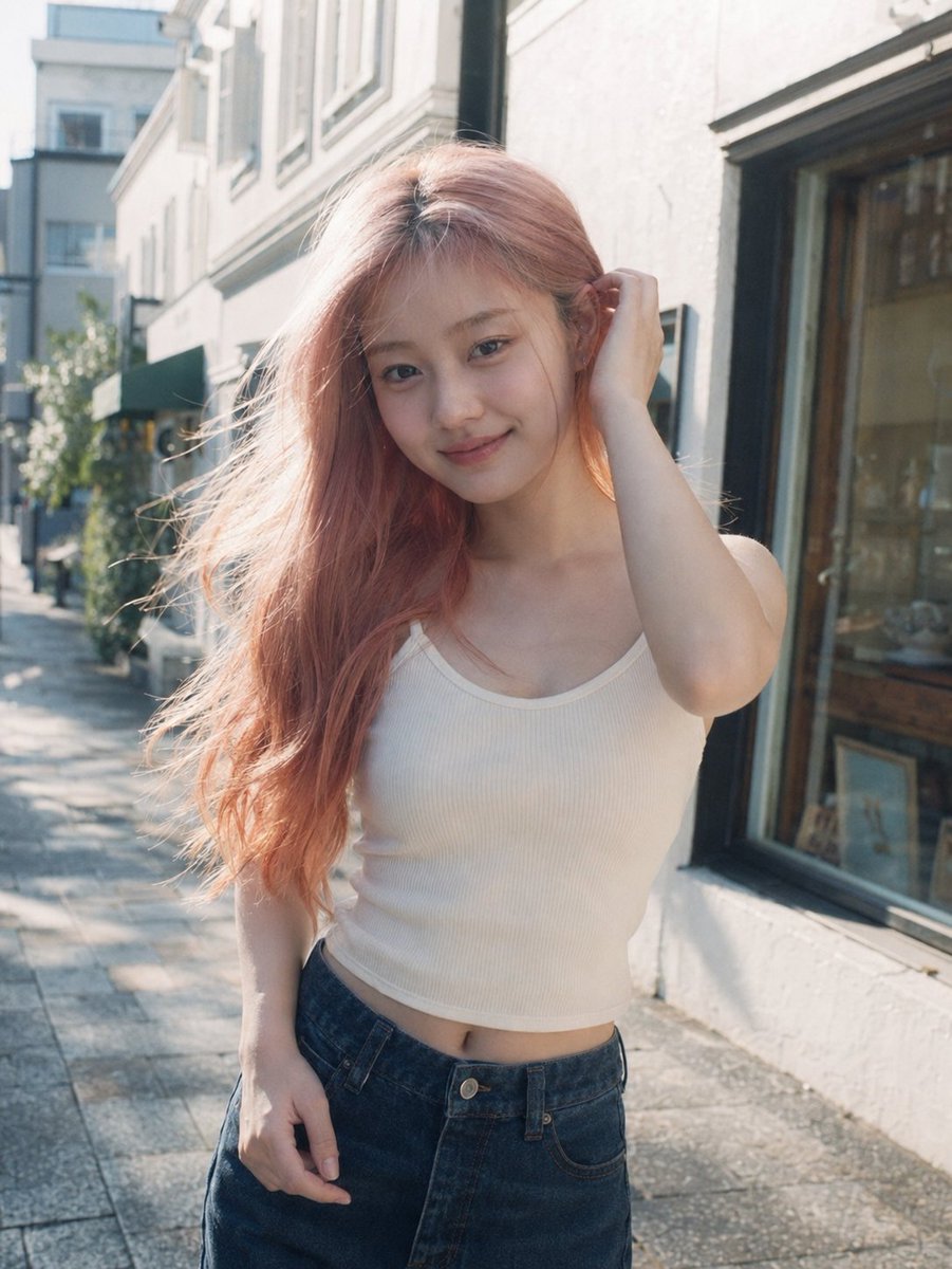 Candid Pink-Haired Street Portrait