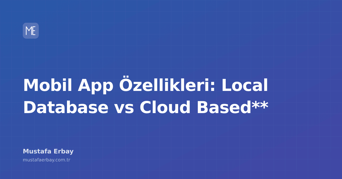merbay86's tweet photo. Mobil uygulamalarda local database mi, cloud based mi? Hangisi daha iyi?
#MobilApp #LocalDatabase #CloudBased #Database
https://t.co/7ch35KXhdi https://t.co/kV4jDtZkWf