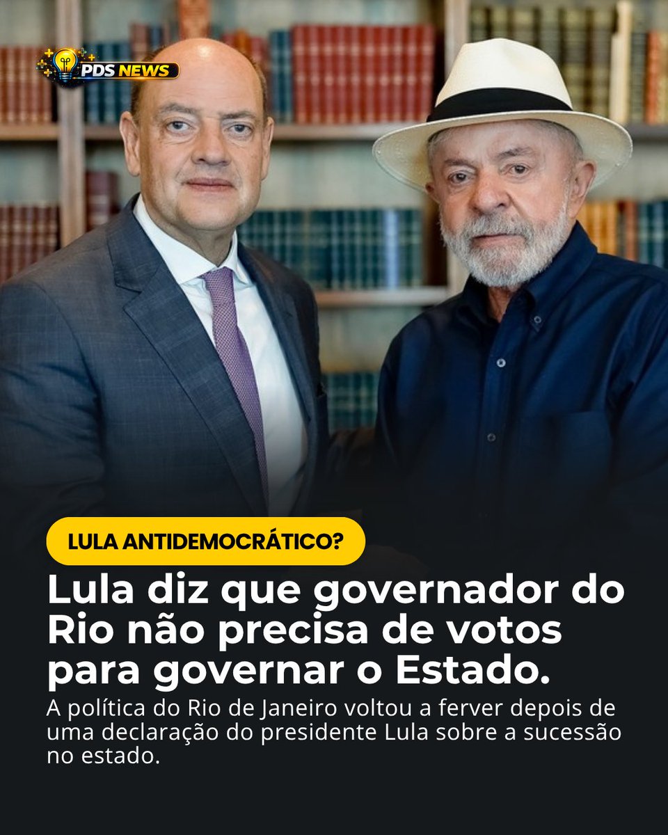 pdsnewss's tweet photo. Ao comentar os bastidores do governo fluminense, Lula afirmou que, neste momento, o mais importante é garantir governabilidade e articulação política no Rio — e a fala acabou sendo interpretada por muita gente como um recado de que apoio institucional pode pesar mais do que voto popular nesse processo. A declaração repercutiu rápido nas redes sociais e também entre lideranças políticas do estado, principalmente porque o Rio vive um momento de indefinição após mudanças na linha sucessória do Palácio Guanabara.

Nos bastidores de Brasília e da Alerj, o comentário foi visto como mais um sinal de que o Planalto quer acompanhar de perto quem terá força para comandar o Rio até a eleição de outubro. Críticos reagiram dizendo que, numa democracia, voto continua sendo a principal base de legitimidade de qualquer governo. Já aliados de Lula afirmam que o presidente falava de estabilidade política e governabilidade num momento delicado do estado. Resultado: a frase ganhou peso político imediato e colocou ainda mais atenção sobre a disputa pelo comando do Rio de Janeiro nas próximas semanas. 

#lula #alerj #riodejaneiro