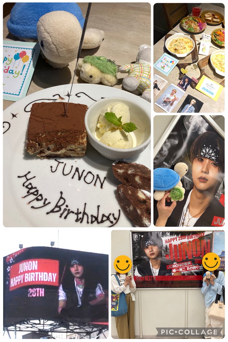 mocha_gospel's tweet photo. 『ミザワビ行きたかったね〜』と嘆きながらも、ジュノンのお誕生日を楽しくお祝いしてきたよ💕美味しいランチたらふく食べて、お誕生日ポスター見てビジョン見て、カラオケ行って一緒に🏟配信見て歌って、ジュノンに会えなくてもBESTYに会えたら相当幸せだと再認識したお誕生日でした😆 https://t.co/gf8wOEtDMQ