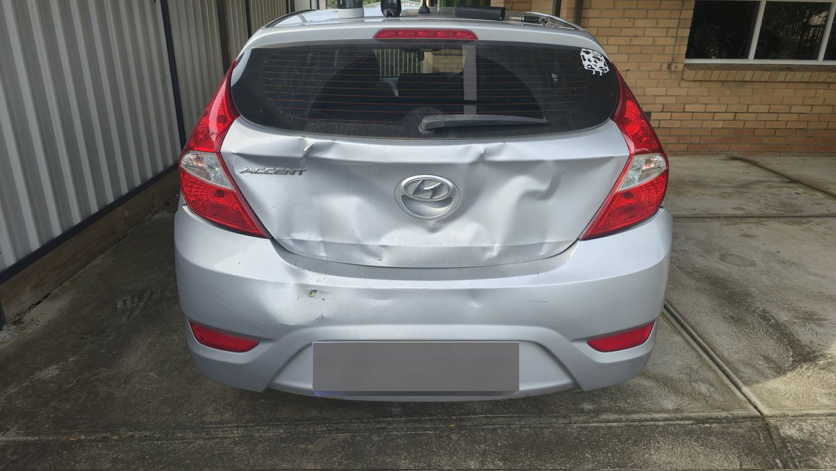 JoyousTacos's tweet photo. This car is a magnet to getting hit. I'm ok but for goodness sake I would LOVE for the other car to come out worse for once. Pigeon John will return to full strength though https://t.co/Brsk9cfsVE