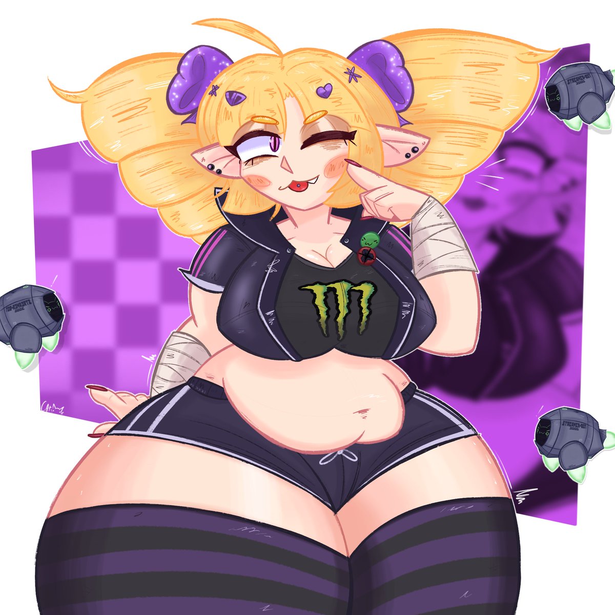 LazyDrawzzz's tweet photo. TRULY THE PEAM OF PONYO EVOLUTION!!! 💜💚
lil fanart that came in the way 
dis mildly evil brat belongs to @HeavenlySize~ https://t.co/ZS9FtFbRXE