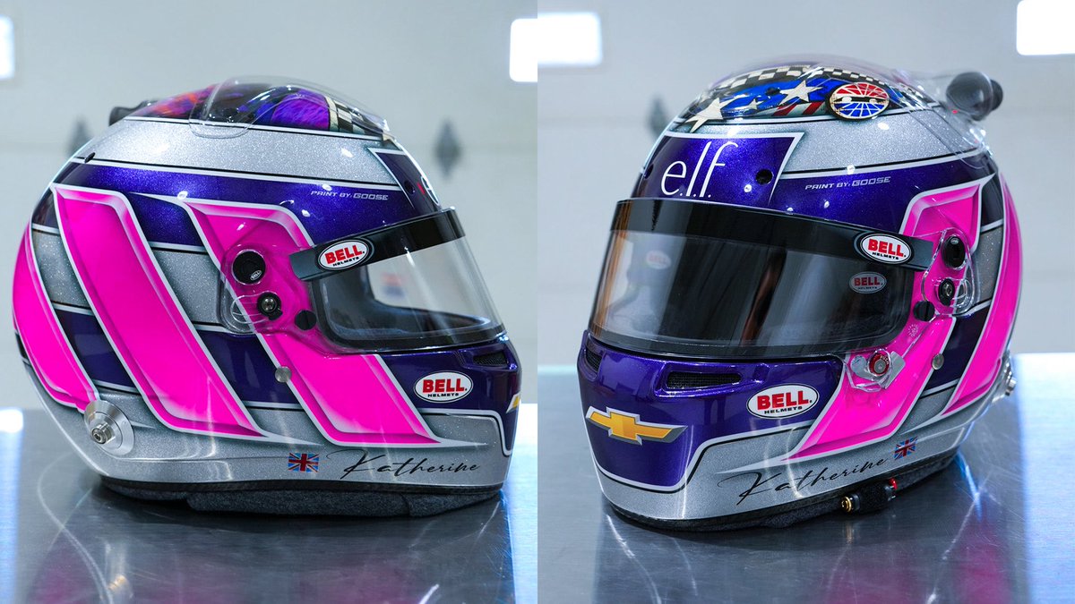 BellRacingHQ's tweet photo. Ready to go 1,100 miles. Katherine Legge is set to take on “The Double,” racing in both the Indianapolis 500 and the Coca-Cola 600 in custom Bell Racing helmets built for each stage of the day. https://t.co/TiS2osHIxg
