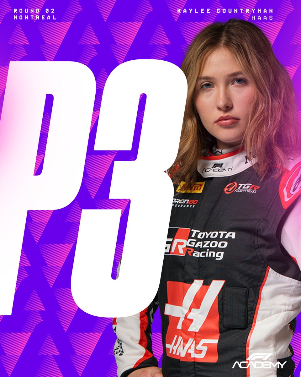 f1academy's tweet photo. Kaylee Countryman joins the podium club 🥉

A slick drive from the rookie sees her secure a maiden #F1ACADEMY podium in Montreal 👏

#CanadianGP https://t.co/pTa7JUOi4v