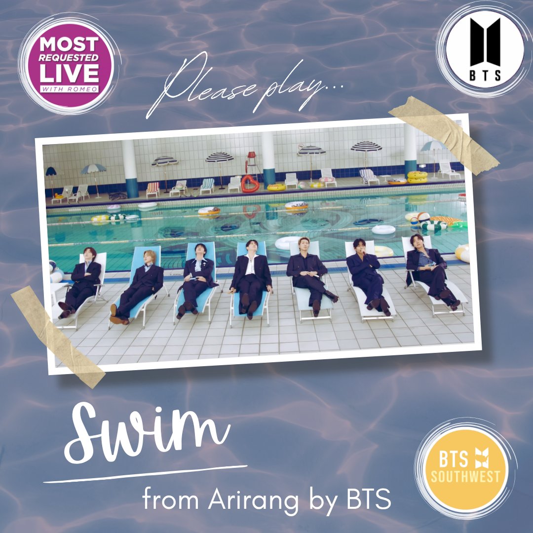 BTSxSouth_West's tweet photo. We want  🌊✨SWIM by BTS on Most Requested Live, please. Make it happen &amp; make us happy! 🎶💜🎶~❇️

@mostrequestlive @bts.twt #BTS_SWIM #BTS #MostRequestedLive #TheSwimEffect https://t.co/uX589XCRrW
