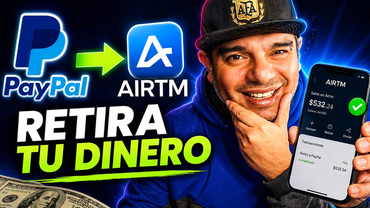 franlisok's tweet photo. Estuve probando Airtm para retirar dinero de PayPal y sinceramente me pareció súper fácil 👀💸

Como varios me preguntaban cómo hacerlo, aproveché y armé un tutorial paso a paso 🔥

PayPal → Airtm → Banco local ✅

Les dejo el link por aca
https://t.co/TOfstJodOB

#paypal #airtm