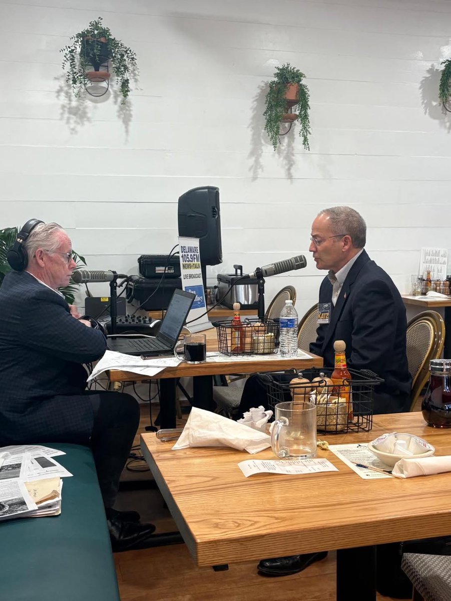 drmikekatz's tweet photo. Thank you, Dan Gaffney! 📷📷

It was an honor to join the legendary Dan Gaffney on his show to discuss our campaign and our vision for bringing true servant leadership back to Washington.
Dan is an absolute icon in Sussex County, and his deep roots and connection to the community are unmatched.

I am incredibly grateful to Dan for the opportunity to join him on the air at Eggcellence as we build this powerful, cross-partisan movement to represent all Delawareans!
￼
Thank you, Dan, and thank you to everyone in Sussex County who tuned in! Let’s keep this momentum building! 📷📷
#DrMikeKatz #DanGaffneyShow #SussexCounty #NetDE #DelawarePolitics #ServantLeadership #JoinTheMovement