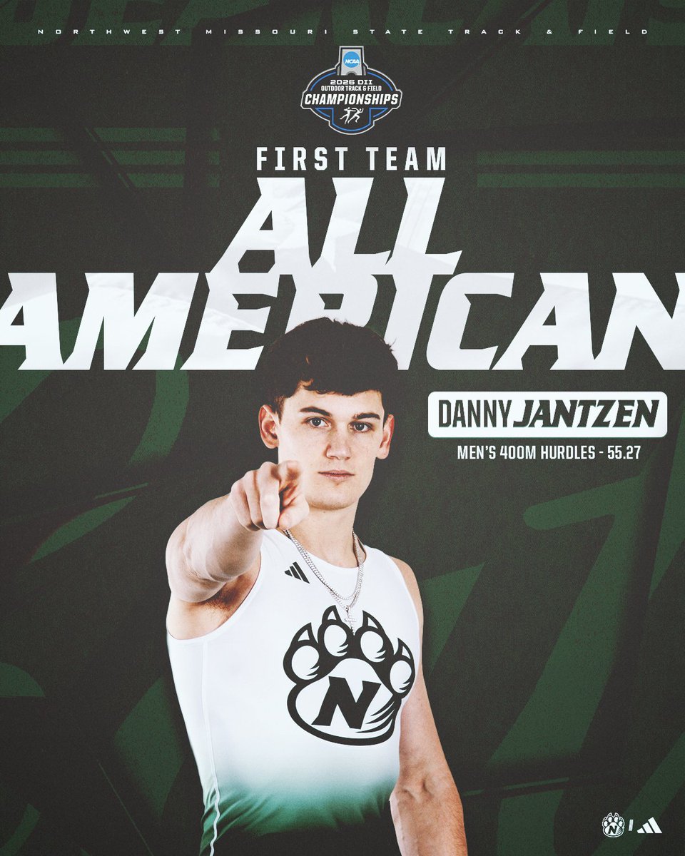 NWBearcatXCTF's tweet photo. 𝙁𝙄𝙍𝙎𝙏 𝙏𝙀𝘼𝙈 𝘼𝙇𝙇-𝘼𝙈𝙀𝙍𝙄𝘾𝘼𝙉 🇺🇸🚨

400m Hurdles (M) ||| @NCAADII Outdoor Championships
6th: Danny Jantzen - 55.27

#OABAAB ||| #OneTeamOneDream https://t.co/1P7v2RT5Vz