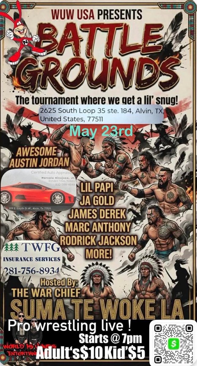 NinjaMack1's tweet photo. Today in Alvin, TX
"Battle Grounds"
#ninjamack #prowrestling #luchalibre #texaswrestling https://t.co/W86ZtZE63W