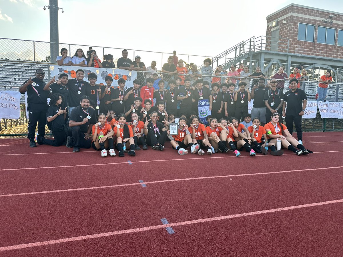 StovallSports's tweet photo. Congrats to the 8th grade Boys and 7th Grade girls soccer for Becoming Undefeated Champions Last night . We finish off a historic Undefeated Season and bringing 2 Championships back home . #champions #daherd #soccer 🧡⚽️ @AHSLadiesFutbol @StovallMS_AISD https://t.co/qteGEcdEn5
