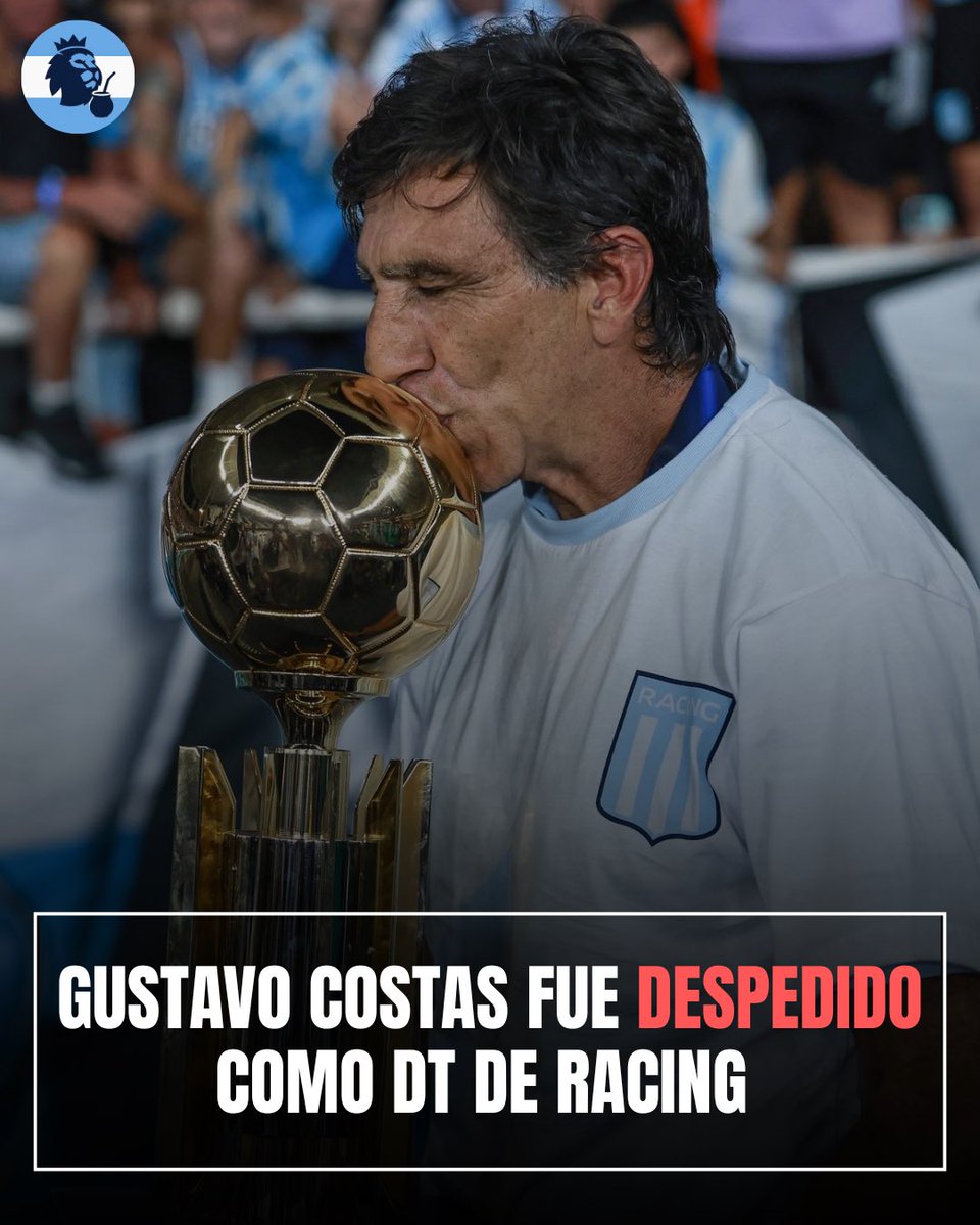 Premier_criolla's tweet photo. DESPEDIDO ❌😱

Gustavo Costas fue despedido de su cargo como director técnico de Racing, luego de la eliminación del equipo en fase de grupos de la copa sudamericana. 👎🏻

El tercer ciclo de Costas es Racing:
Copa Sudamericana 2024🏆
Recopa Sudamericana 2025🏆

¿Qué opinan? 😱💬 https://t.co/MjvG0gL1R1