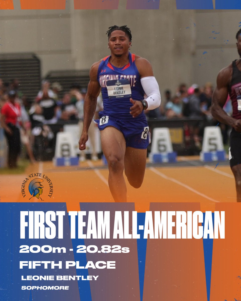 VSUsports's tweet photo. Congrats to Leonie Bentley who earned First Team All-American honors after finishing fifth in the 200-meter dash finals at the NCAA Division II Outdoor Track &amp; Field Championships!!

#GreaterHappensHere #BigState https://t.co/M8dDF91bGd