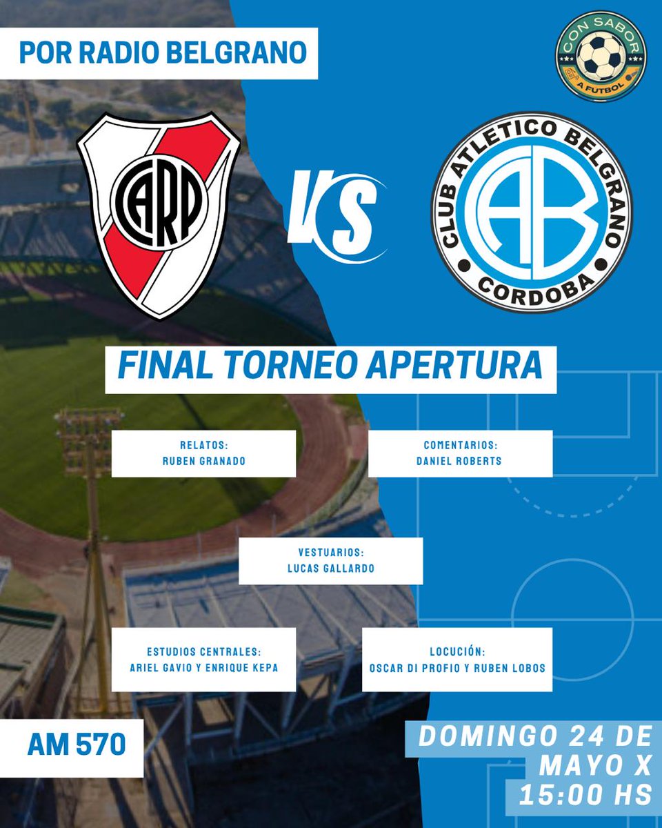 Rubengranado63's tweet photo. La Final
Por Radio Belgrano AM 570 https://t.co/5qHbNWvFQC