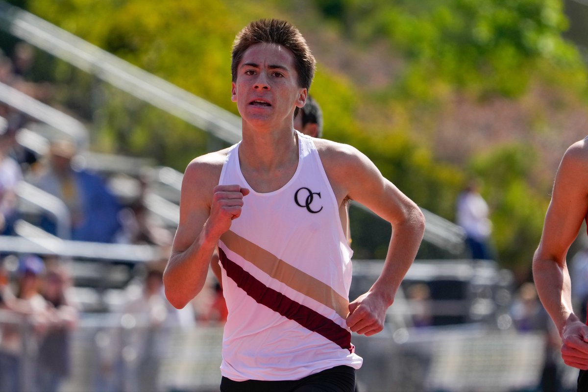 PrepCalTrack's tweet photo. 🚨 FRESHMAN STATE RECORD!!! 🚨 @OaksChrstnLions standout Sterling White becomes the first 9th grader in state history to break nine minutes for the 3200, ripping 8:59.26 to break Golden State legend Eric Hulst’s converted (from two miles) 9:01.1 from way back in 1973!!! Oh My!!!  📸: @dylanstw__