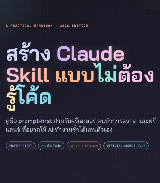 vibecodingth's tweet photo. 📷 แจกฟรี · คู่มือสร้าง Claude Skill ภาษาไทย 97 หน้า

ถ้าคุณเคยอยากสร้าง Claude Skill แต่พอเปิด VS Code / Cursor ปั๊บก็ไปต่อไม่ถูก
ปัญหาอาจไม่ได้อยู่ที่คุณ "เขียนโค้ดไม่เป็น" อย่างเดียว

บางทีปัญหาคือเราเริ่มผิดจุด

เราเริ่มจากการเปิด `SKILL.md` เปล่าๆ
แล้วค่อยถามตัวเองว่า...
- description เขียนอะไรดี
- workflow ทำกี่ขั้น
- ต้องใส่ trigger อะไร
- references มีอะไรบ้าง
- ตัวอย่าง output ต้องเขียนยังไง
- ห้ามทำอะไร

พอทุกอย่างว่างพร้อมกัน
สมองเลยต้องคิดทุกเรื่องในเวลาเดียวกัน
สุดท้าย Skill ก็ไม่เริ่มสักที

แนวคิดในหนังสือเล่มนี้คือ
ให้เปลี่ยนจาก "เขียนไฟล์ก่อน" เป็น "วาง brief ก่อน"

workflow ที่แนะนำคือแบบนี้ 📷

📷 เลือก workflow ที่คุณทำซ้ำในชีวิตจริง
เช่น "เขียนแคปชั่นโพสต์ขายของทุกวัน"

📷 กรอก Skill Brief 7 ช่อง (15 นาที)
ทำอะไร / ใช้เมื่อไหร่ / Input / Output / Workflow / ห้ามทำ / ตัวอย่าง

📷 เปิด Claude Code → ส่ง Brief ให้ official Skill Creator
ไม่ต้องเปิดไฟล์ใดๆ ด้วยตัวเอง

📷 Skill Creator ถามทีละ 3 คำถาม
ตอบให้ครบ ไม่รีบสรุปเอง

📷 Creator เสนอ plan → คุณอนุมัติ → จึงเขียนไฟล์

📷 ทดสอบ 3 case (ง่าย / จริง / กวน) → grade → ปรับ

📷 ใช้งานจริง 1-2 สัปดาห์ → ปรับเพิ่มถ้าจำเป็น

จุดสำคัญคือ
เราไม่ได้ให้ Claude เดาว่า Skill ของเราคืออะไร
แต่ให้ Claude ช่วย "เขียนตาม brief" ที่เราคิดมาแล้ว

คล้ายการทำงานกับนักพัฒนาที่จ้างมา
ไม่ใช่บอกแค่ "ทำ Skill ให้หน่อย" แล้วหวังว่าจะตรงใจ

สิ่งที่คนใช้ Claude ควรรู้ในยุคนี้จึงอาจไม่ใช่แค่
"เขียน `SKILL.md` ยังไง"

แต่คือ
"จะสั่ง Claude ให้เขียน `SKILL.md` ที่ตรงงานได้ยังไง"

ใน ebook ผมสรุป workflow นี้ไว้ตั้งแต่ต้นจนจบ:

📷 ติดตั้ง Claude Code สำหรับมือใหม่
📷 รู้จักโครงสร้าง Skill folder แบบไม่ต้องอ่านโค้ด
📷 ใช้ official Skill Creator ช่วยเขียน
📷 Skill Brief 7 ช่อง · สูตรออกแบบ
📷 6 Skill ตัวอย่างใช้ได้จริง — brand voice / YouTube / Facebook launch / meeting / carousel / SOP
📷 ทดสอบ 3 case + grade 4 เกณฑ์
📷 แพ็ก / แชร์ / ใช้ Skill ซ้ำ

ถ้าคุณมีเพื่อนที่ใช้ Claude ทุกวัน
แต่ติดตรง "ทำงานเดิมซ้ำๆ"
โพสต์นี้น่าจะแชร์ให้เขาเก็บไว้ได้ครับ

📷 ดาวโหลดฟรีได้เลยที่ https://t.co/2d5JmhK8IW
ฝากแชร์เป็นกำลังใจให้เราด้วยนะครับ
ผมจะทำคอนเทนต์ฟรีๆ แนว AI + workflow ออกมาเรื่อยๆ