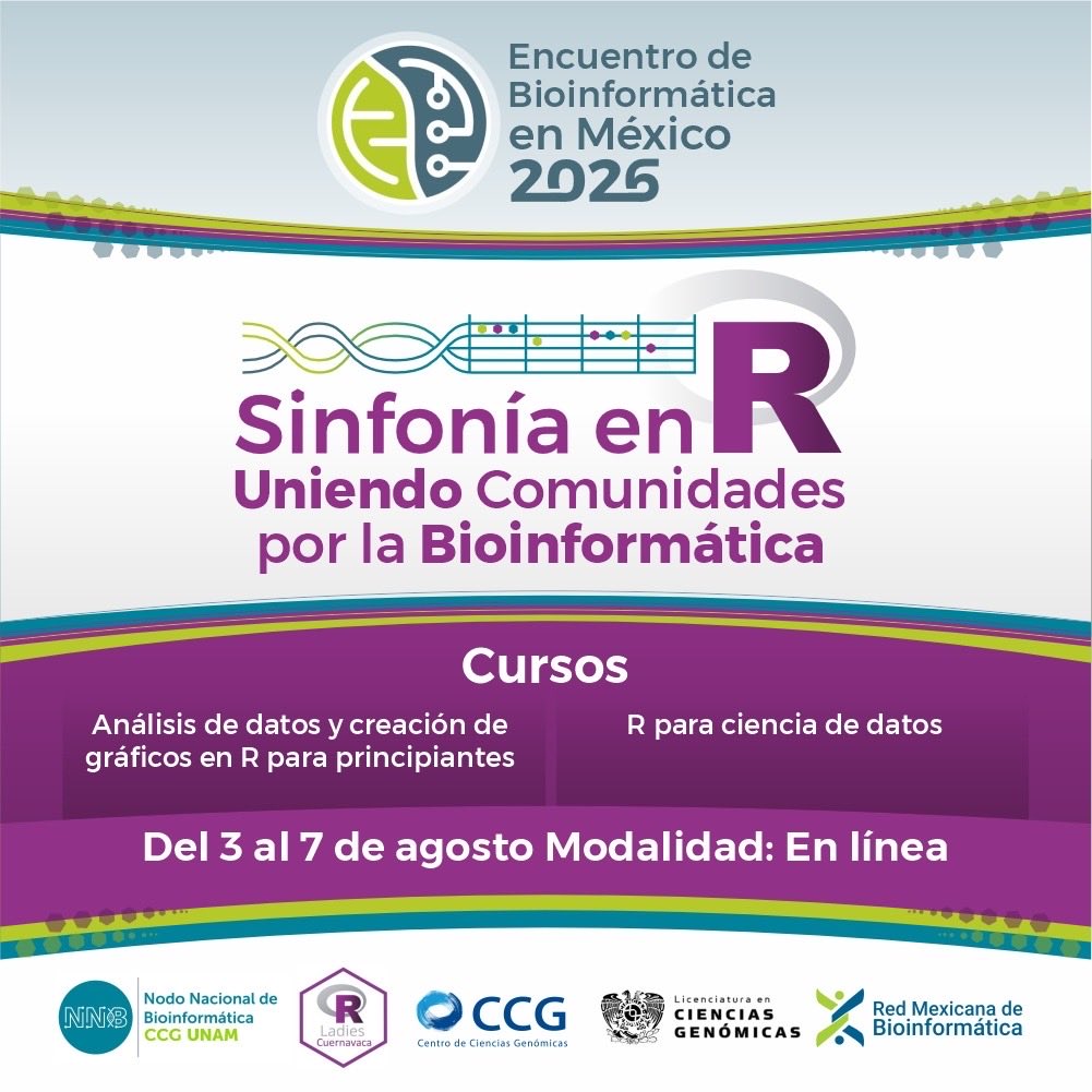 RBioinformatica's tweet photo. 🚨🧬 ¡Regístrate al #EBM2026!

Aprende análisis de datos y programación con R 💻📊

📚 Talleres:
🔹 Gráficos y análisis de datos en R para principiantes  
🔹 R para ciencia de datos  

📅 3–7 agosto 2026  
🌐 En línea

📝 Registro:
https://t.co/4FVxPfRoPt

#Bioinformática #RStats https://t.co/Cc7QFxAyLp
