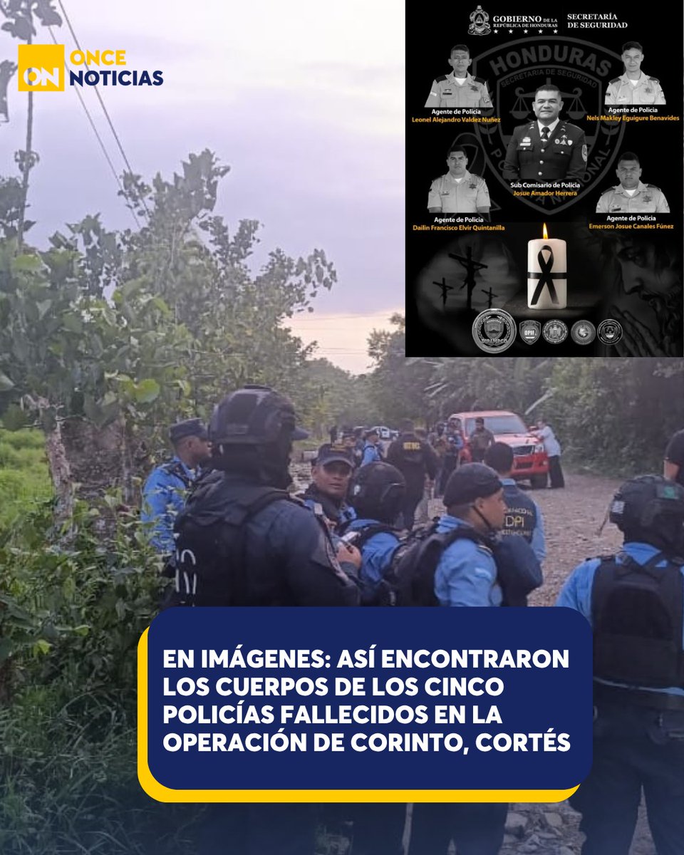 11_Noticias's tweet photo. 🚨🇭🇳 En imágenes: así fueron hallados los cuerpos de los cinco policías fallecidos en la operación de Corinto, Cortés. Una tragedia que sacude la seguridad nacional. 🔗
https://t.co/CSVwSHdXwN
#Corinto #Cortés #Omoa #Cuerpos #Policías #Dipamco #Operación #Honduras https://t.co/d5g96hv5vs