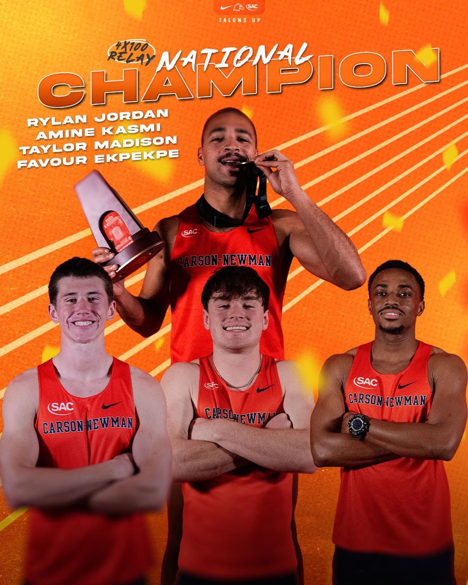 SevierSportsRpt's tweet photo. Big congratulations to former @SCHSSmokyBears Taylor Madison and co-runners with @CNathletics on claiming the national championship in the 4x100m with a time of 39.30. https://t.co/NroAUACHkq