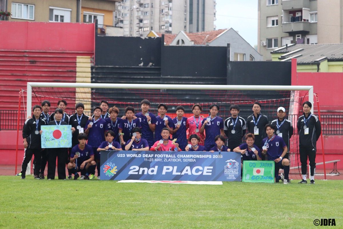 JDFA_official's tweet photo. 【U23 デフサッカーW杯】

優勝：トルコ🇹🇷🥇
準優勝：日本🇯🇵🥈
3位：ドイツ🇩🇪🥉
4位：イギリス🇬🇧

#デフサッカー
#デフサッカー男子育成選抜
#JDFA https://t.co/He8ZvyCfhN