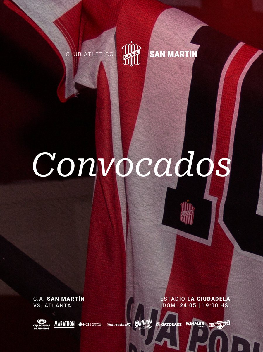 CASMOficial's tweet photo. 🔴⚪️ #PrimeraNacional

Jugadores convocados 🇦🇹

📋 Estos son los elegidos por el DT, Andrés Yllana, para la fecha 15 del torneo.

⚽️ #VamosCiudadela https://t.co/EWStDvTvfj