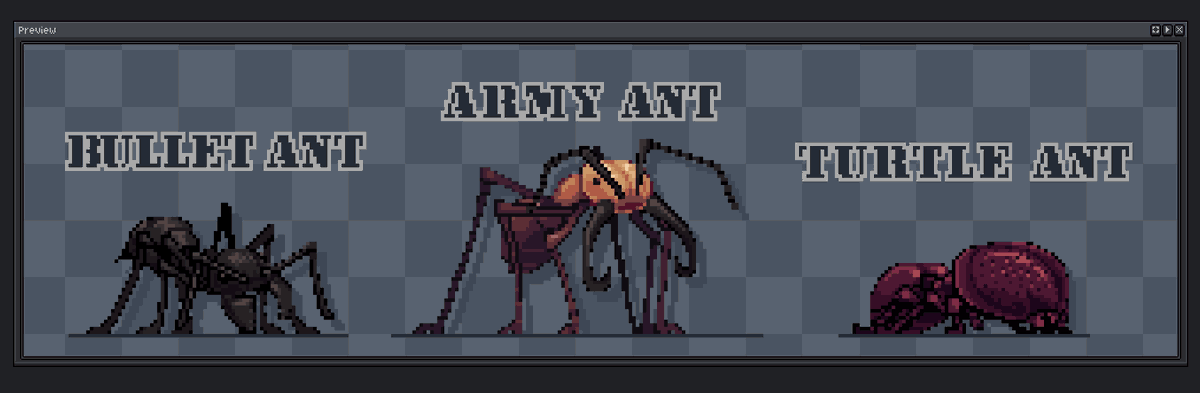 ElTijeras7's tweet photo. Been drawing some ants to pass the time while in clash, here's a couple teehee

[ #pixelart ] https://t.co/TlX8dPLyjy