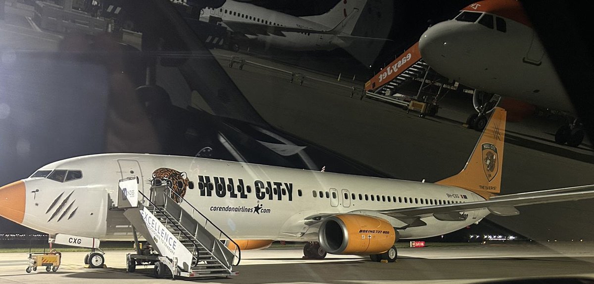 _pxnton's tweet photo. What i saw at Gatwick last night, can we agree that if anyone deserves a plane it’s boro who are 112 miles north of hull? #gamesgone https://t.co/zaFiADWKnd