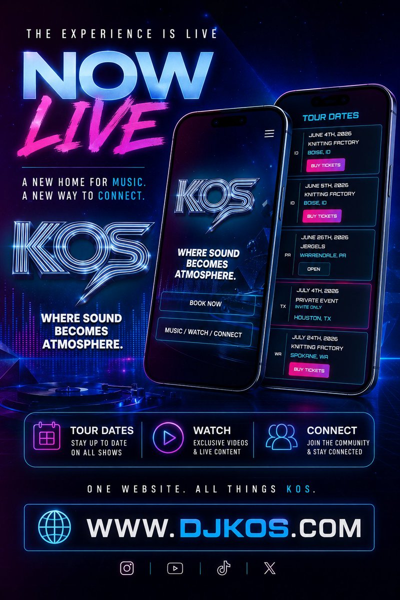dj_kos's tweet photo. Brand new website now up! https://t.co/6oHDan0X1s #edm #dubstep #trap #bassmusic #tour #djkos #KOS https://t.co/mXmJWApYMa