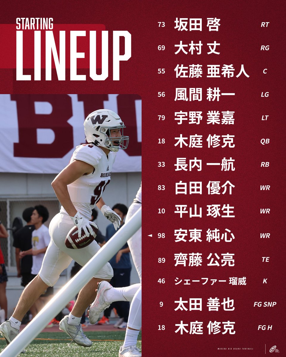 早稲田大学米式蹴球部 BIG BEARS (@wasedafootball) / Posts / X