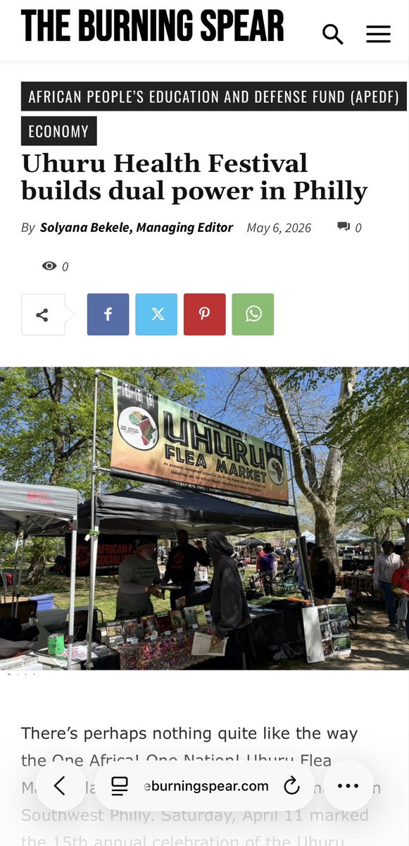 _InPDUM's tweet photo. @OrevaZSN @BenjieSwish23 #Selfdetermination “Uhuru Health Festival builds dual power in Philly” - https://t.co/xB3uIxWezV ✊🏿🔥❤️🖤💚🔥✊🏿 #TheBurningSpearNewspaper #AfricanInternationalism #VoiceoftheInternationalAfricanRevolution #Uhuru #UhuruMeansFreedom #BlackMedia #BlackPower https://t.co/p82AyEQAIC