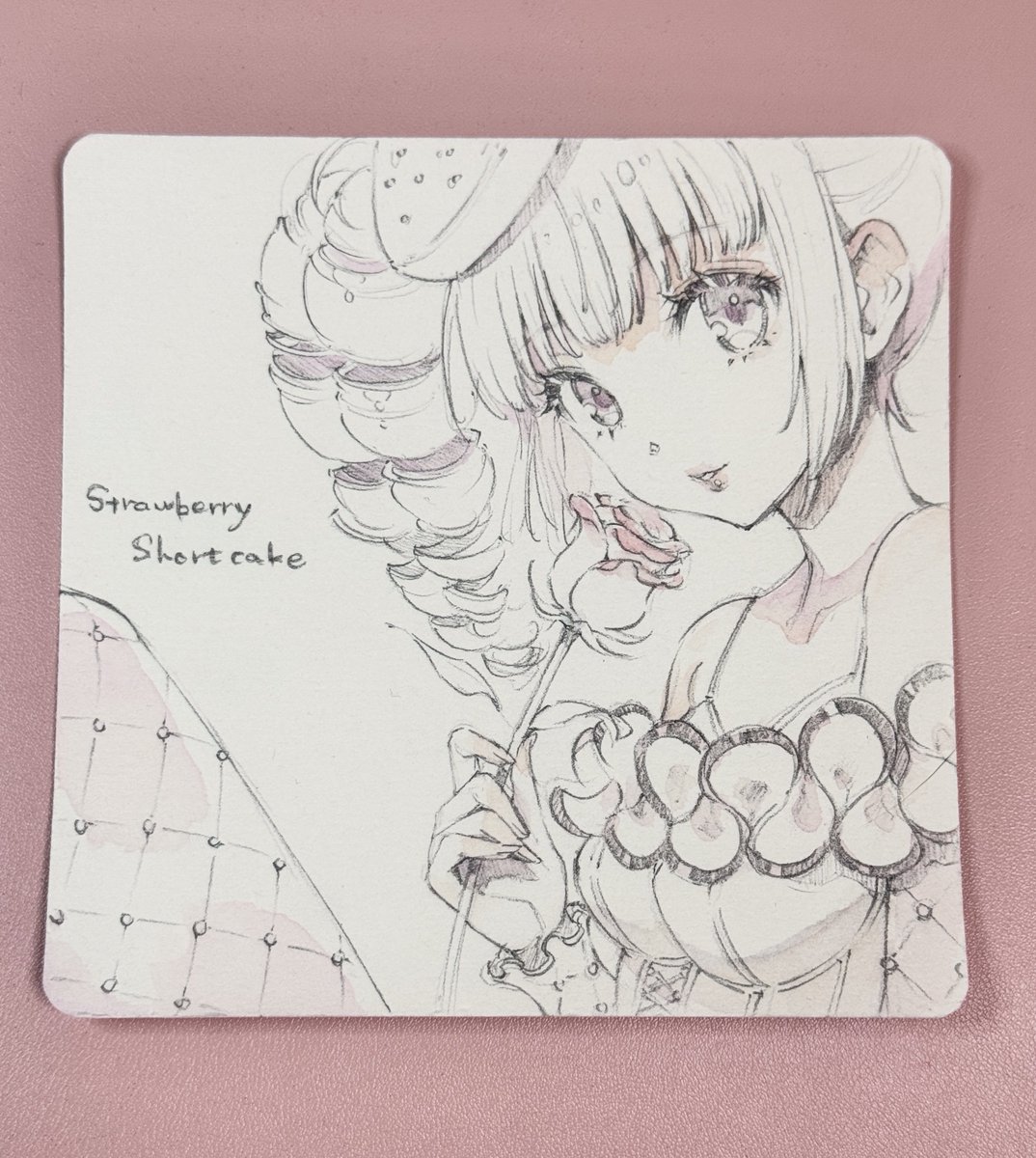 美品　ティータイム せせらちゃん 額装イラスト 複製原画 すいみゃ すいみゃ】trim polka すいみゃ art works 軸中限定セット | アール