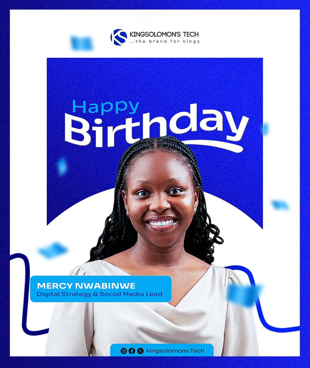 KS_TECH's tweet photo. HAPPY BIRTHDAY, MERCY!

Today, we celebrate one of the heartbeats behind KINGSOLOMON’S TECH - our incredible Digital Strategy &amp; Social Media Lead, Mercy Nwabinwe! 

We see you, we value you, and we wouldn't trade you for anything. 

Happy birthday from your KST family✨️❣️ https://t.co/2f3NuzO9qV