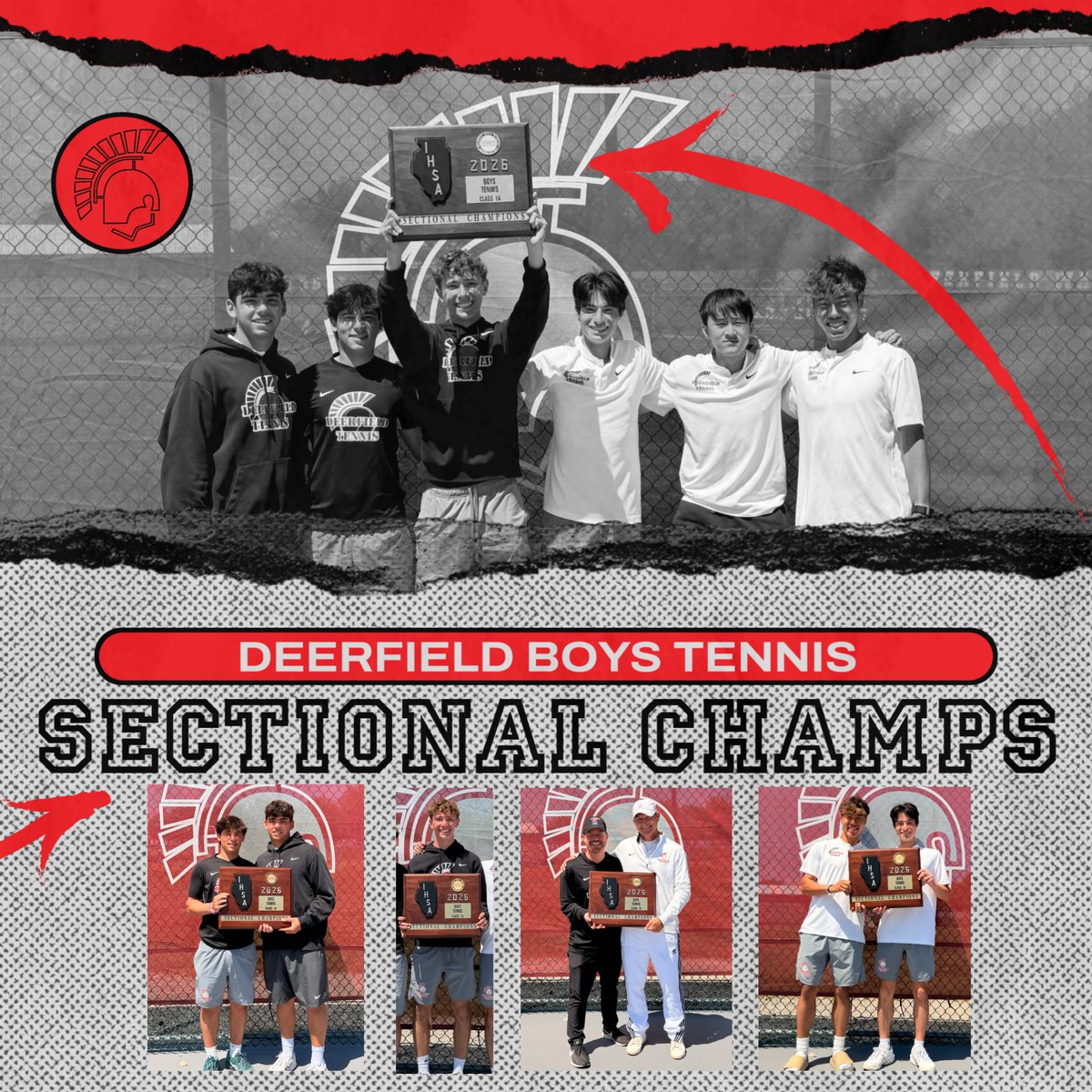 DWarriorTennis's tweet photo. 🚨WARRIOR WIN🚨
Sectional Champs for the 3rd straight year!🏆

Singles
▪️Piotrowski🥉
▪️Jiang4⃣

Doubles
▪️Cho/Kastin🥇
▪️Cherno/Drexler🥈

Match of the day: Steven battling ~4 hours in a tough 7-5, 5-7, 7-5 loss to the eventual champ from VH #DWarrior #1moreGoal @DHS__Athletics https://t.co/2NErNBnFLI