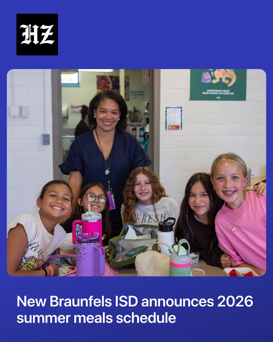 NewBraunfelsHZ's tweet photo. The New Braunfels Independent School District will be offering free and healthy meals for children ages 18 and under at various locations throughout the summer. https://t.co/GDbbT520aG