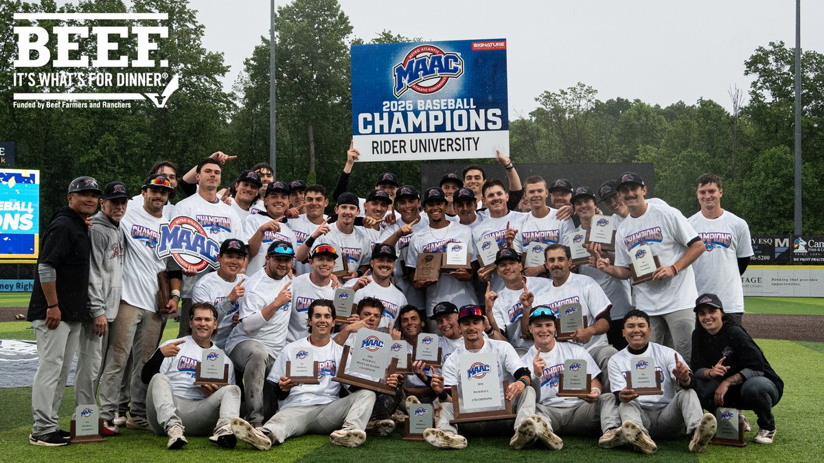 MetroConfSports's tweet photo. Rider Wins the 2026 MAAC Baseball Championship Powered by Northeast Beef

📰 https://t.co/zneeq0HK1G

#MAACBaseball x @NortheastBeef https://t.co/kpLYtvFnZD