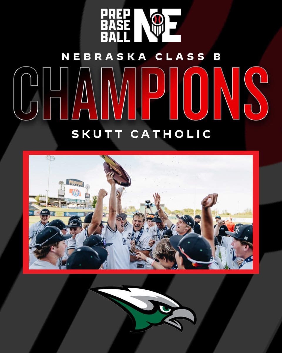 PrepBaseballNE's tweet photo. "The cardiac kid's strike again!"

Skutt Catholic walks it off for a third time this tournament to secure the program's second state title.

The Skyhawks defeated Elkhorn North 10-9. https://t.co/6G6SDsIbRT