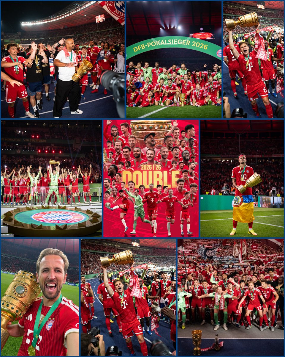 SiaranBolaLive's tweet photo. BAYERN MUNCHEN 2025/2026:

JUARA BUNDESLIGA 🏆
JUARA DFB POKAL 🏆
REKOR GOL TERBANYAK BUNDESLIGA ALL TIME 122 GOL

REKOR GOL LIGA TOP EROPA:
125 Gol: Torino 1947–48
122 Gol: Bayern Munich 2025–26
121 Gol: Real Madrid 2011–12
118 Gol: Real Madrid 2014–15
116 Gol: Barcelona 2016–17 https://t.co/XrRld9Ag9d