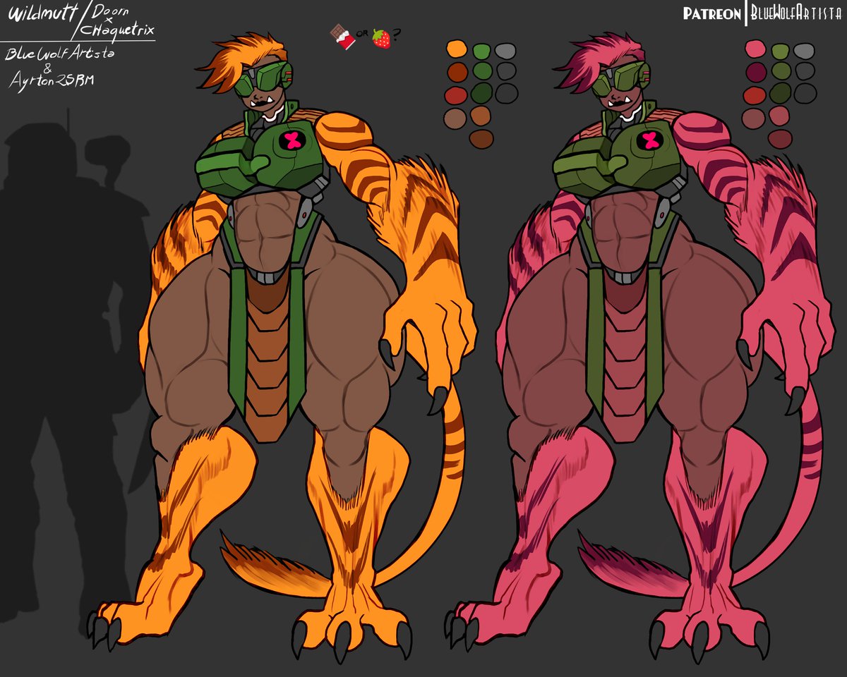 BlueWolfArtista's tweet photo. Collaboration with @rome32074 for the design of the tall, strong, and dark-skinned beast lady, that is, to Wildmutt from the Doom x Chaquetrix crossover AU. https://t.co/sj2Sbqfi3a