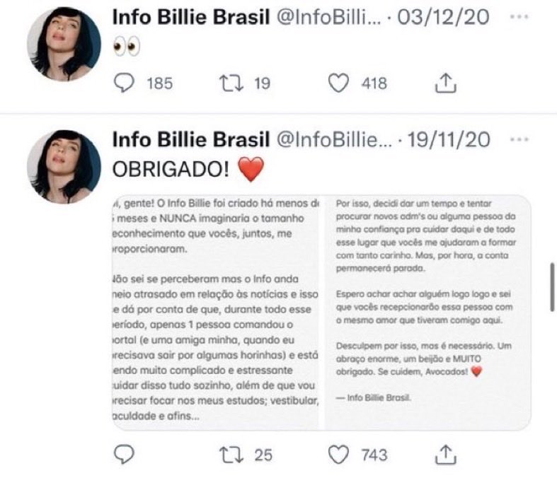 Info Billie Brasil tweet media