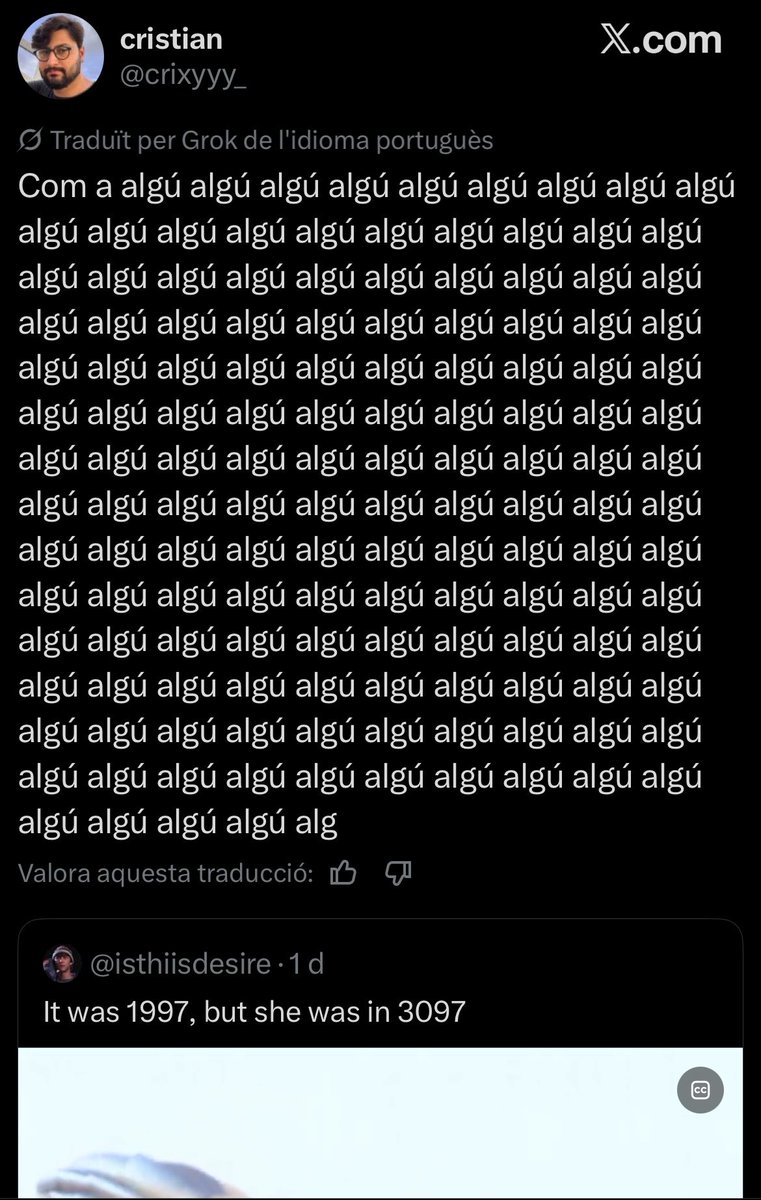 QSebastia's tweet photo. @crixyyy_ For some reason in catalan your tweet looks like this https://t.co/xJdMCMR71c