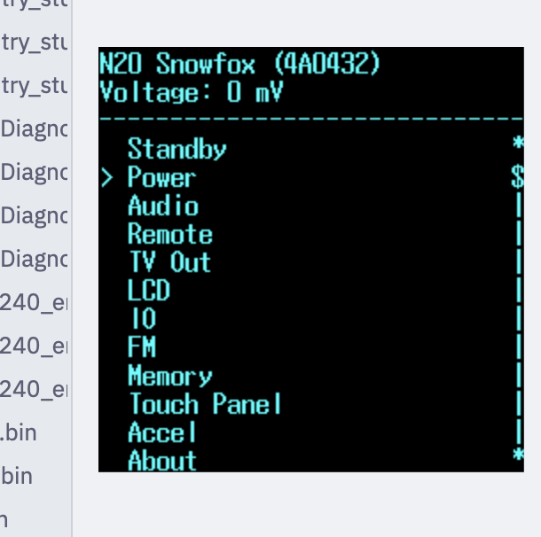 arataeb's tweet photo. managed to emulate iPod nano 6th gen's diag menu with qemu https://t.co/c3kDjSNvRc