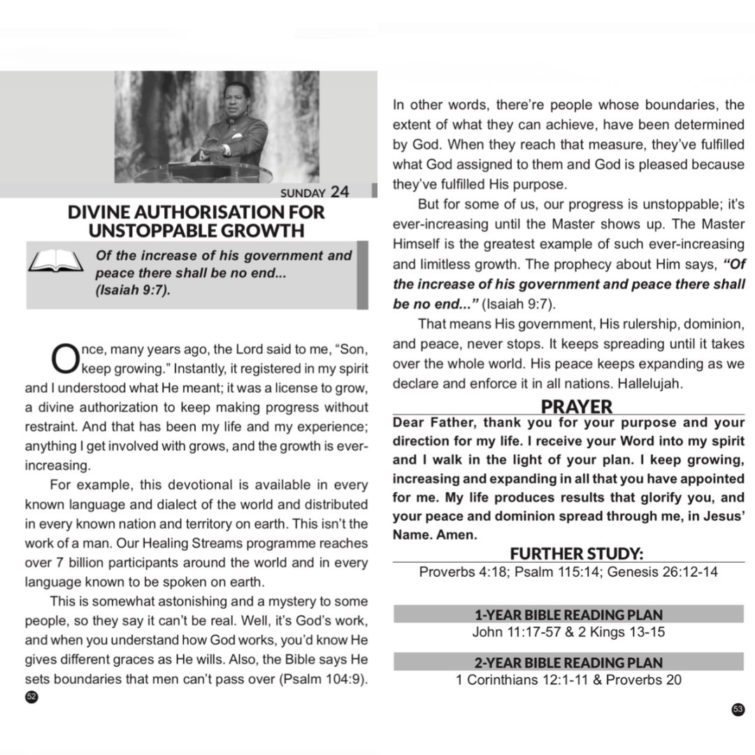 chillzmach's tweet photo. Today’s Rhapsody of Realities by Pastor Chris Oyakhilome 24 May 2026: DIVINE AUTHORISATION FOR UNSTOPPABLE GROWTH ❤️🔥🙏🏽 https://t.co/4gESGr4i7d https://t.co/HGA97t7g7W
