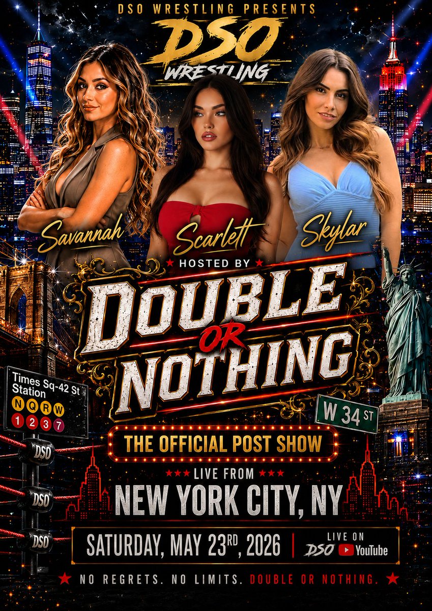 DsoWrestling's tweet photo. Dso Wrestling Double or nothing 2026 post show. 

@ShesKnownToYap | @drklvergrl | @MicedUpPrincesa https://t.co/8ZYQ8UgurS